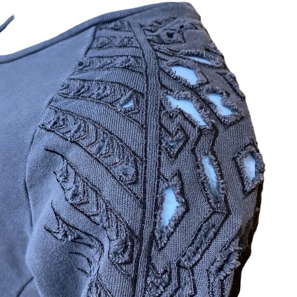 Maison Scotch Nomade from Scotch & Soda gray embroidered eyelet top XS - Picture 3 of 9